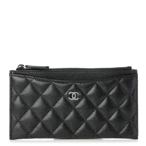 chanel caviar quilted classic zip pouch|CHANEL Caviar Quilted Classic Zipped Coin Purse White .